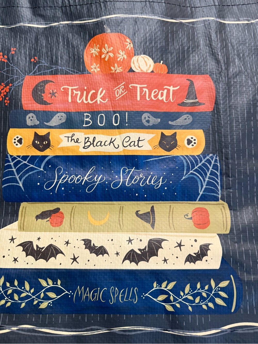 Marshalls Black and Orange 🎃Recycled 👻Tote Bag Halloween Books - Picture 2 of 3